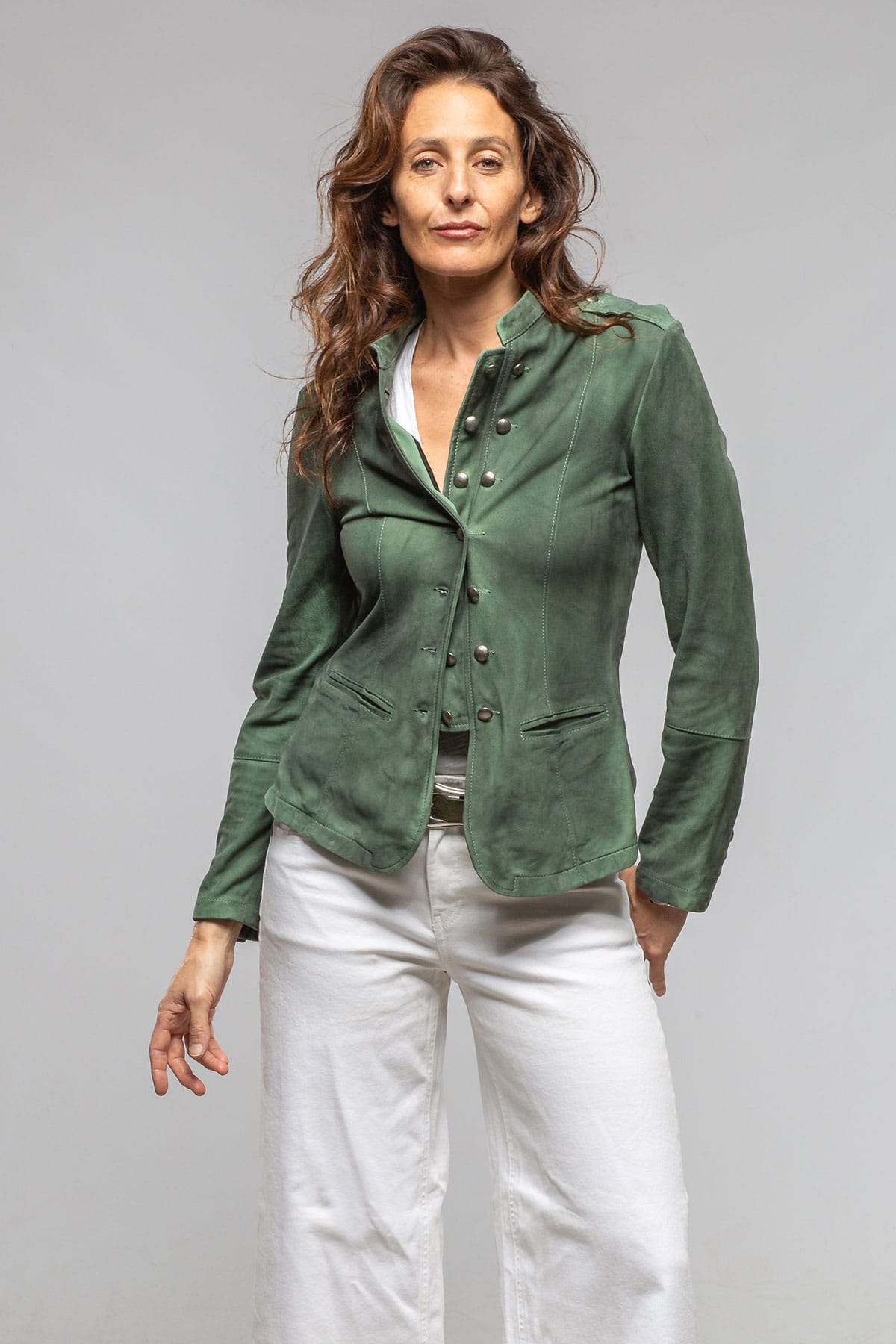 Colonel Suede Jacket In Charred Military - AXEL'S