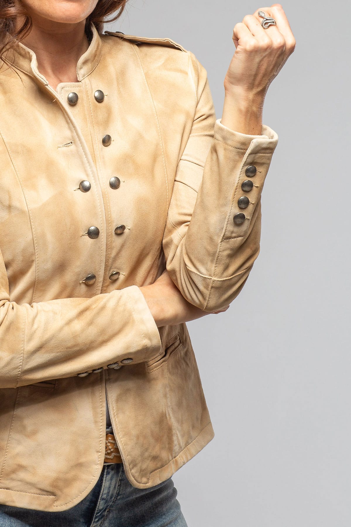 Colonel Suede Jacket In Natural - AXEL'S