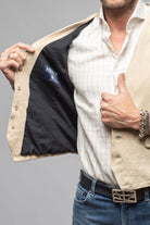 Axel's Renegade by Garrett Marlon Suede Vest In Natural Mens - Outerwear - Leather