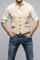 Axel's Renegade by Garrett Marlon Suede Vest In Natural Mens - Outerwear - Leather