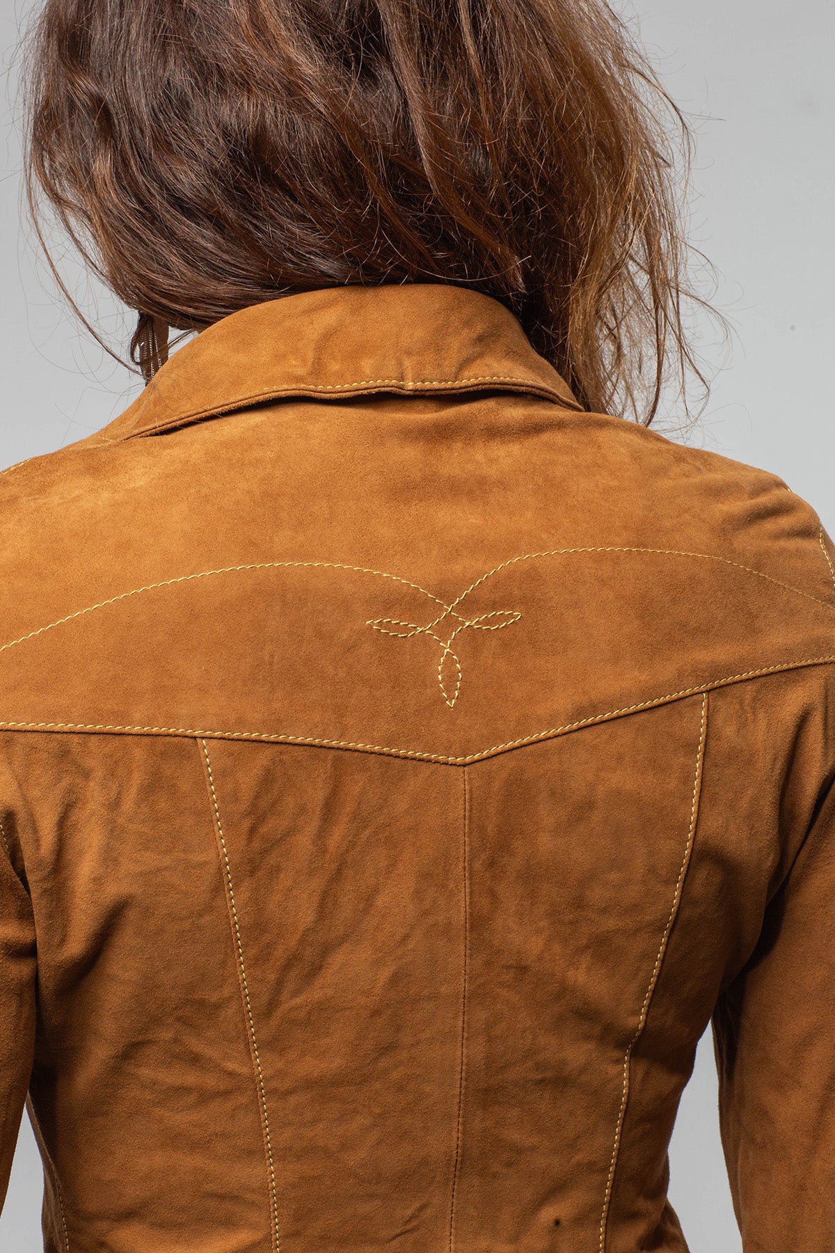 Axel's Renegade by Garrett Marty Suede Western Shirt In Cognac Ladies - Outerwear - Leather