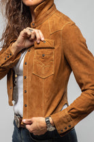 Axel's Renegade by Garrett Marty Suede Western Shirt In Cognac Ladies - Outerwear - Leather