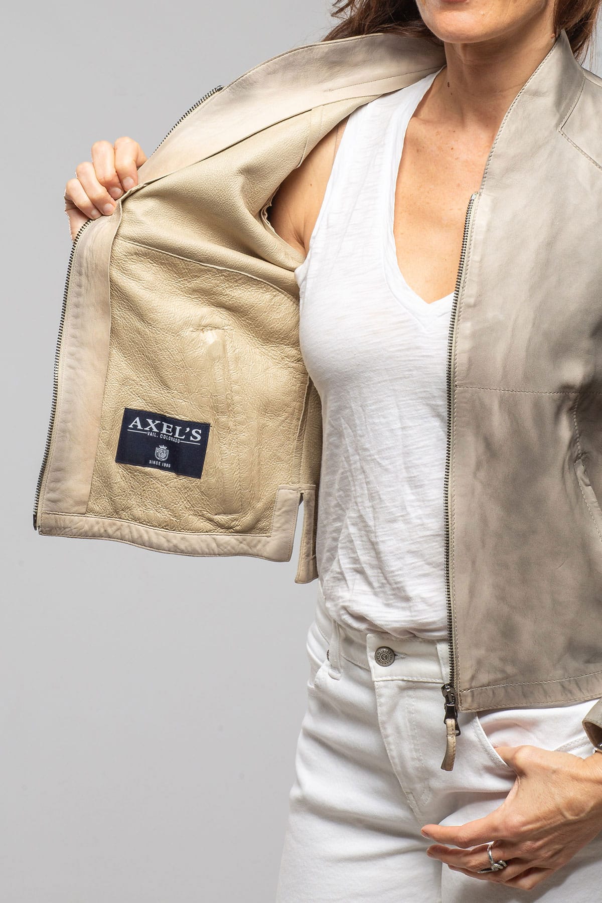 Mesquite Leather Moto In Charred Wheat - AXEL'S