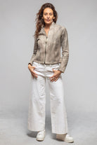 Mesquite Leather Moto In Charred Wheat - AXEL'S