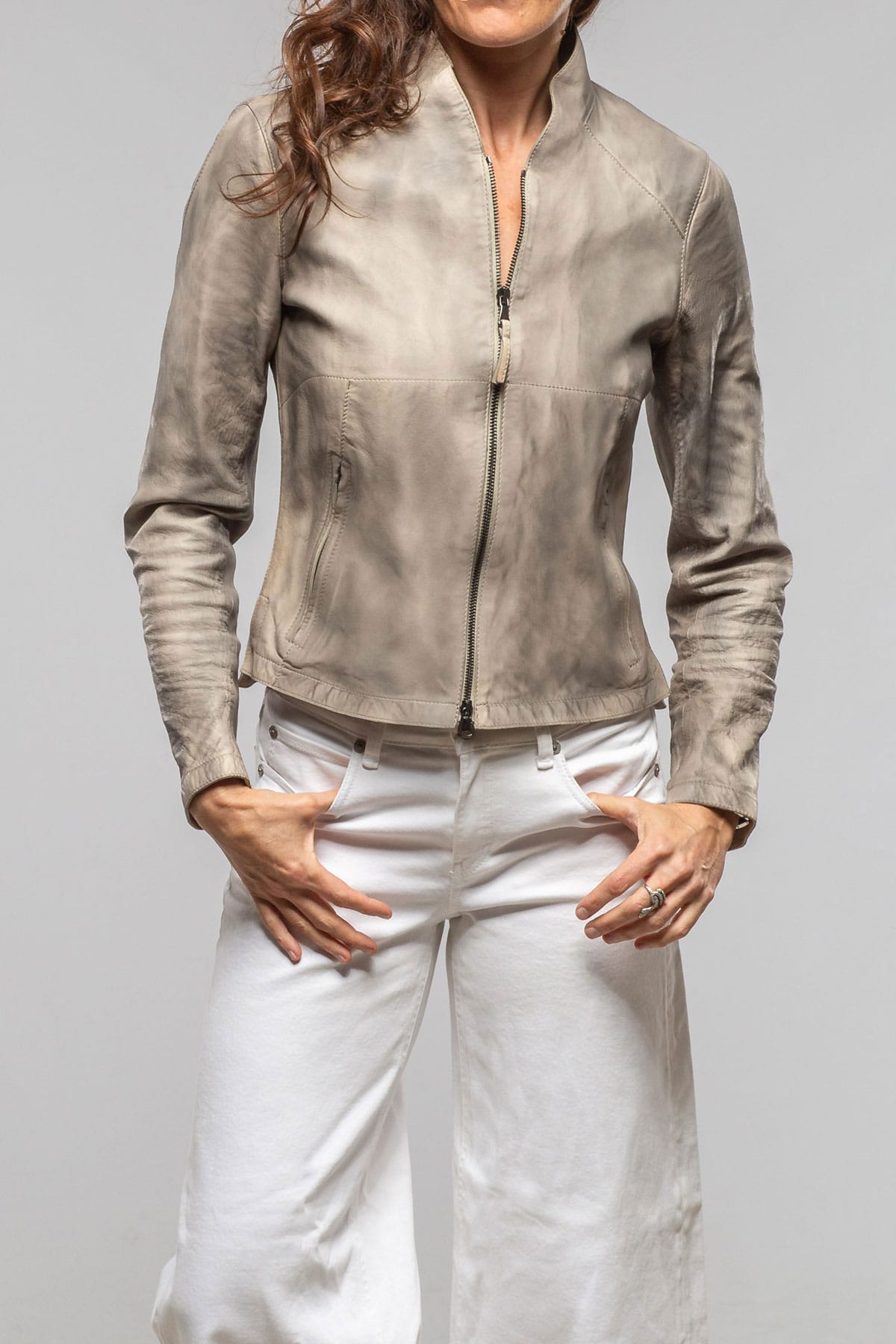 Mesquite Leather Moto In Charred Wheat - AXEL'S