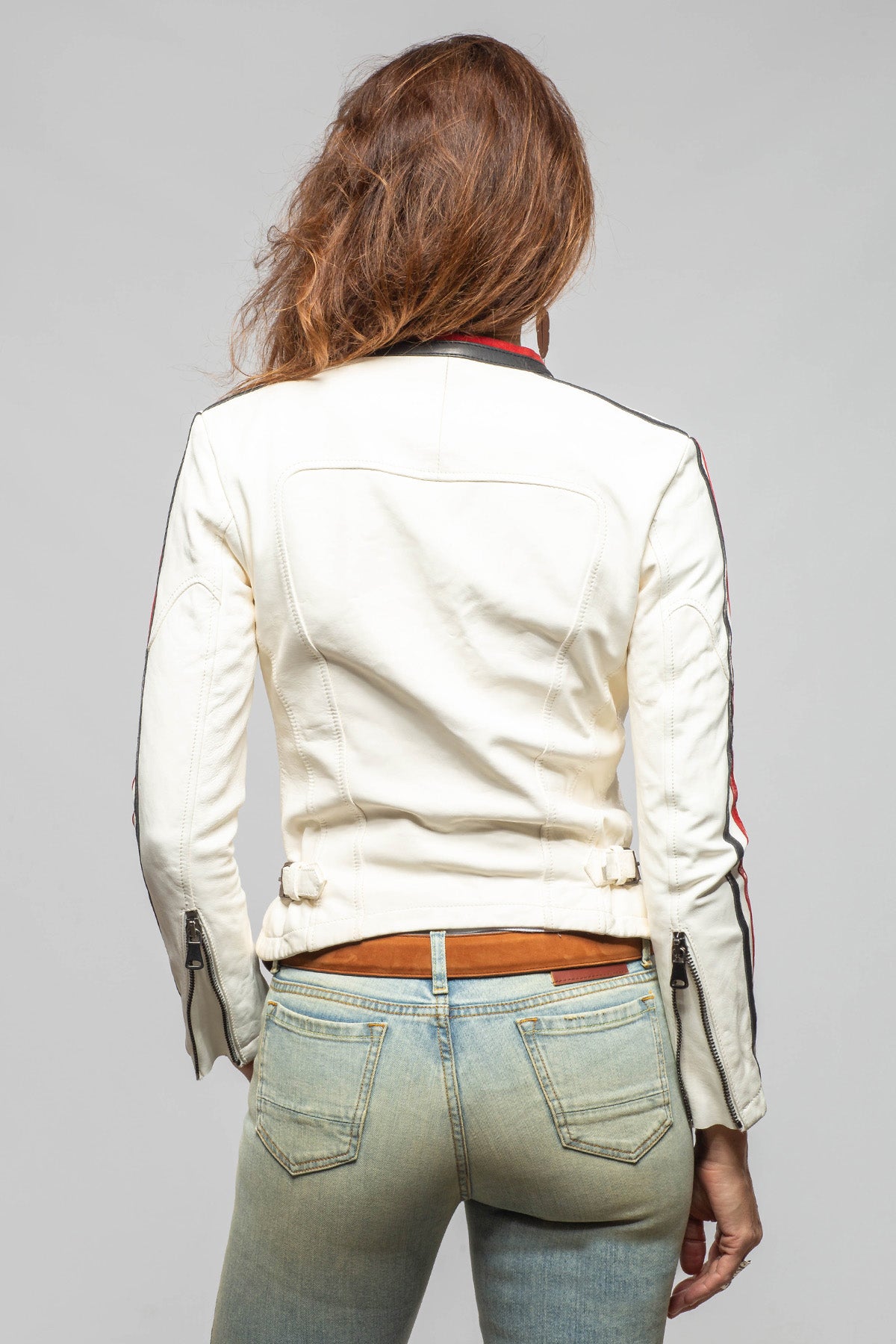 Axel's Renegade by Garrett Motorista Lambskin Moto In White Ladies - Outerwear - Leather