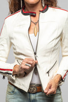 Axel's Renegade by Garrett Motorista Lambskin Moto In White Ladies - Outerwear - Leather