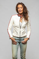 Axel's Renegade by Garrett Motorista Lambskin Moto In White Ladies - Outerwear - Leather