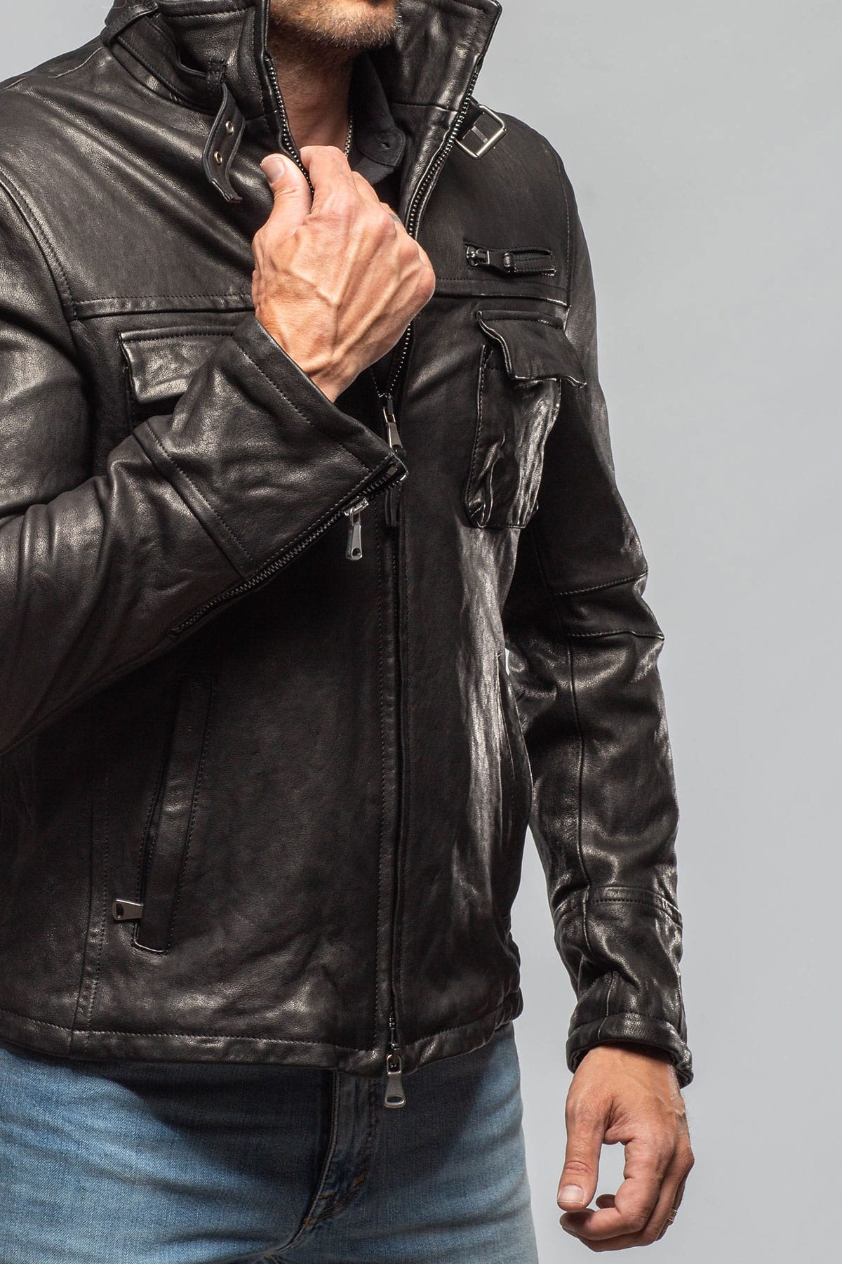 Newson Moto In Black Military - AXEL'S