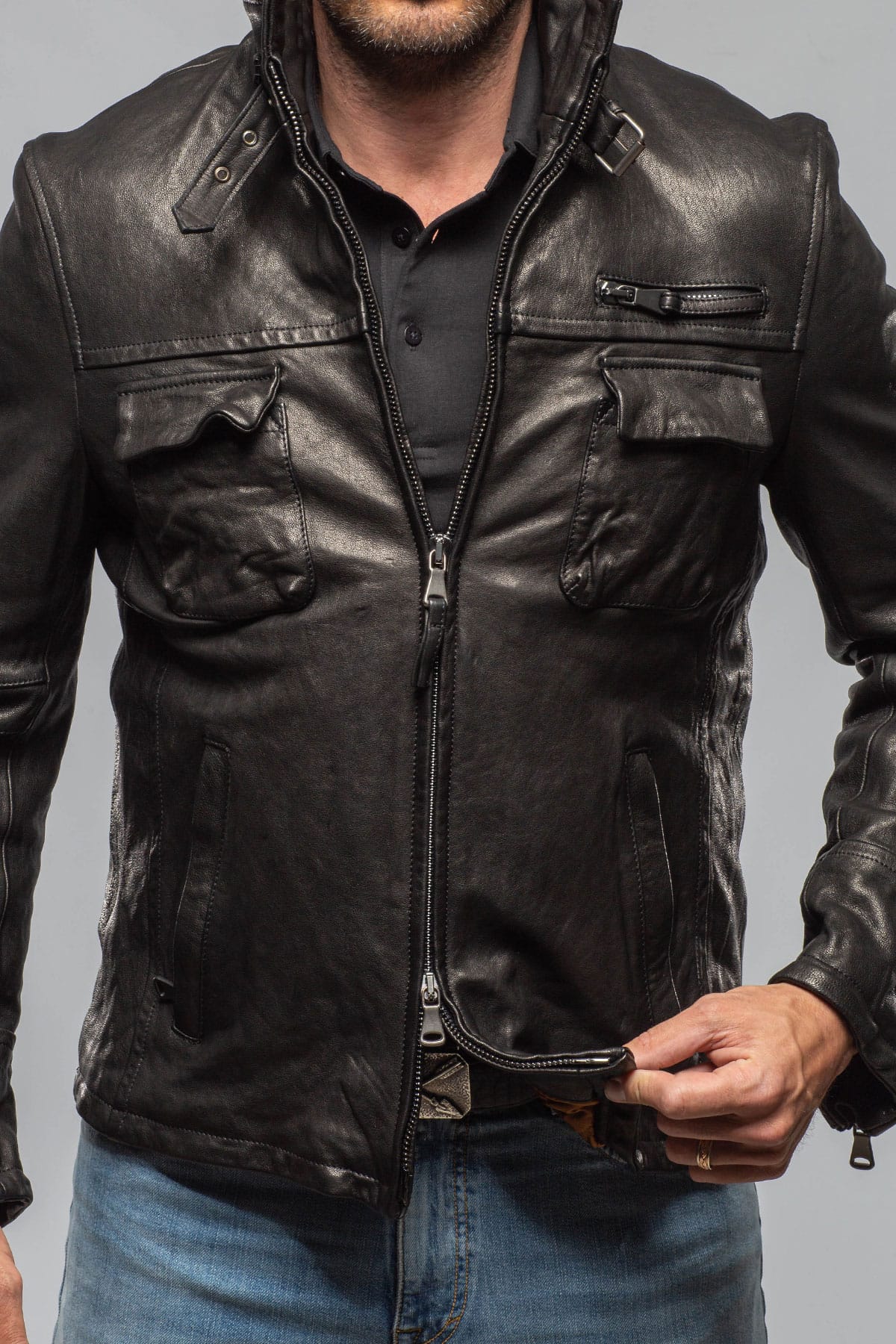 Newson Moto In Black Military - AXEL'S