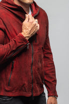 Axel's Renegade by Garrett Ozzy Hooded Moto In Burgundy Mens - Outerwear - Leather
