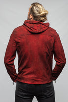 Axel's Renegade by Garrett Ozzy Hooded Moto In Burgundy Mens - Outerwear - Leather