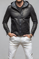 Axel's Renegade by Garrett Ozzy Hooded Moto In Navy Mens - Outerwear - Leather