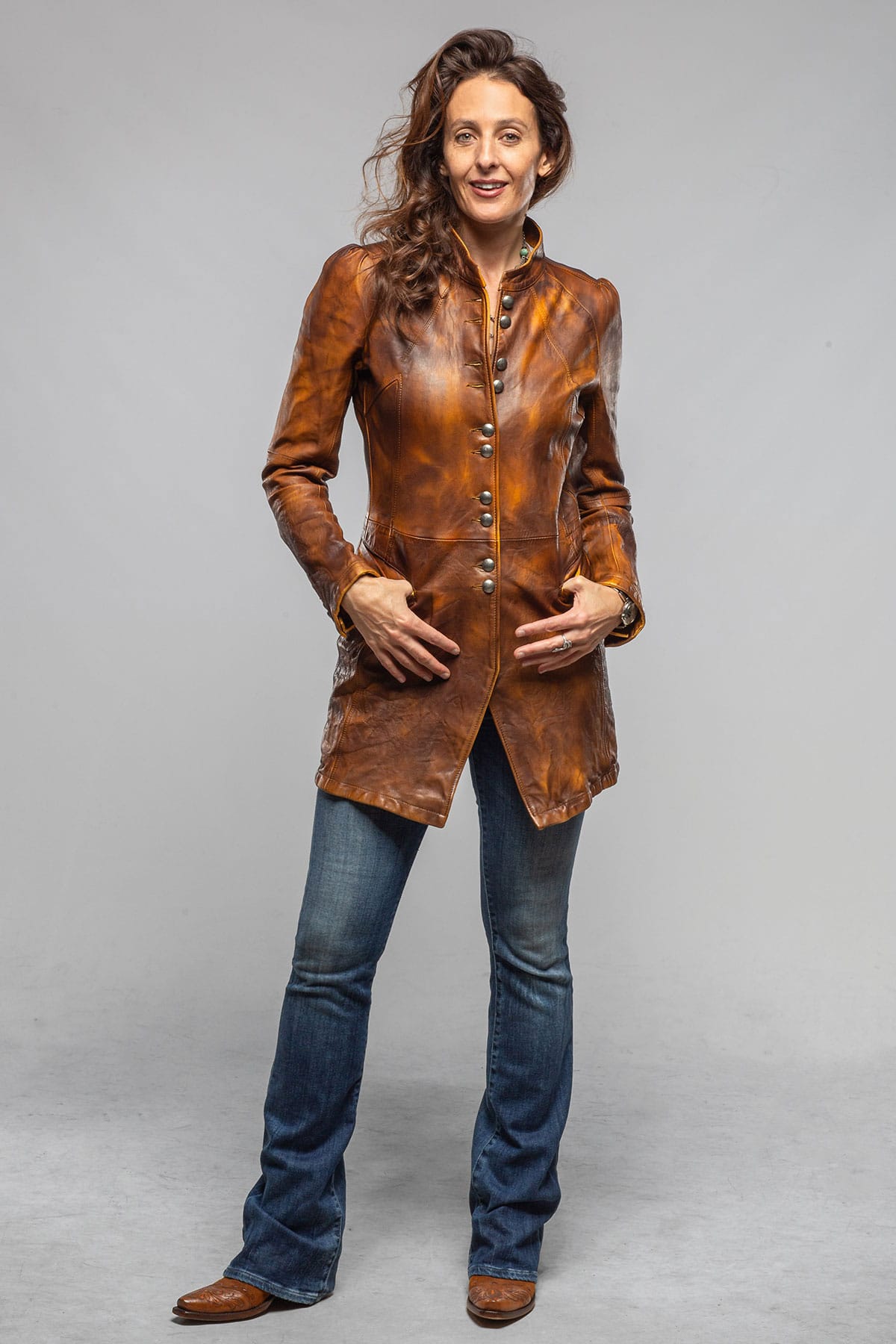Priscilla Long Jacket In Charred Cognac - AXEL'S