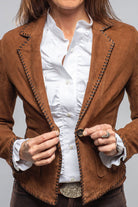 Axel's Renegade by Garrett Remuda Suede Whipstich Blazer In Cognac Ladies - Outerwear - Leather