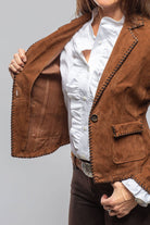 Axel's Renegade by Garrett Remuda Suede Whipstich Blazer In Cognac Ladies - Outerwear - Leather