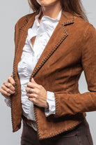 Axel's Renegade by Garrett Remuda Suede Whipstich Blazer In Cognac Ladies - Outerwear - Leather