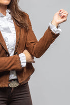 Axel's Renegade by Garrett Remuda Suede Whipstich Blazer In Cognac Ladies - Outerwear - Leather