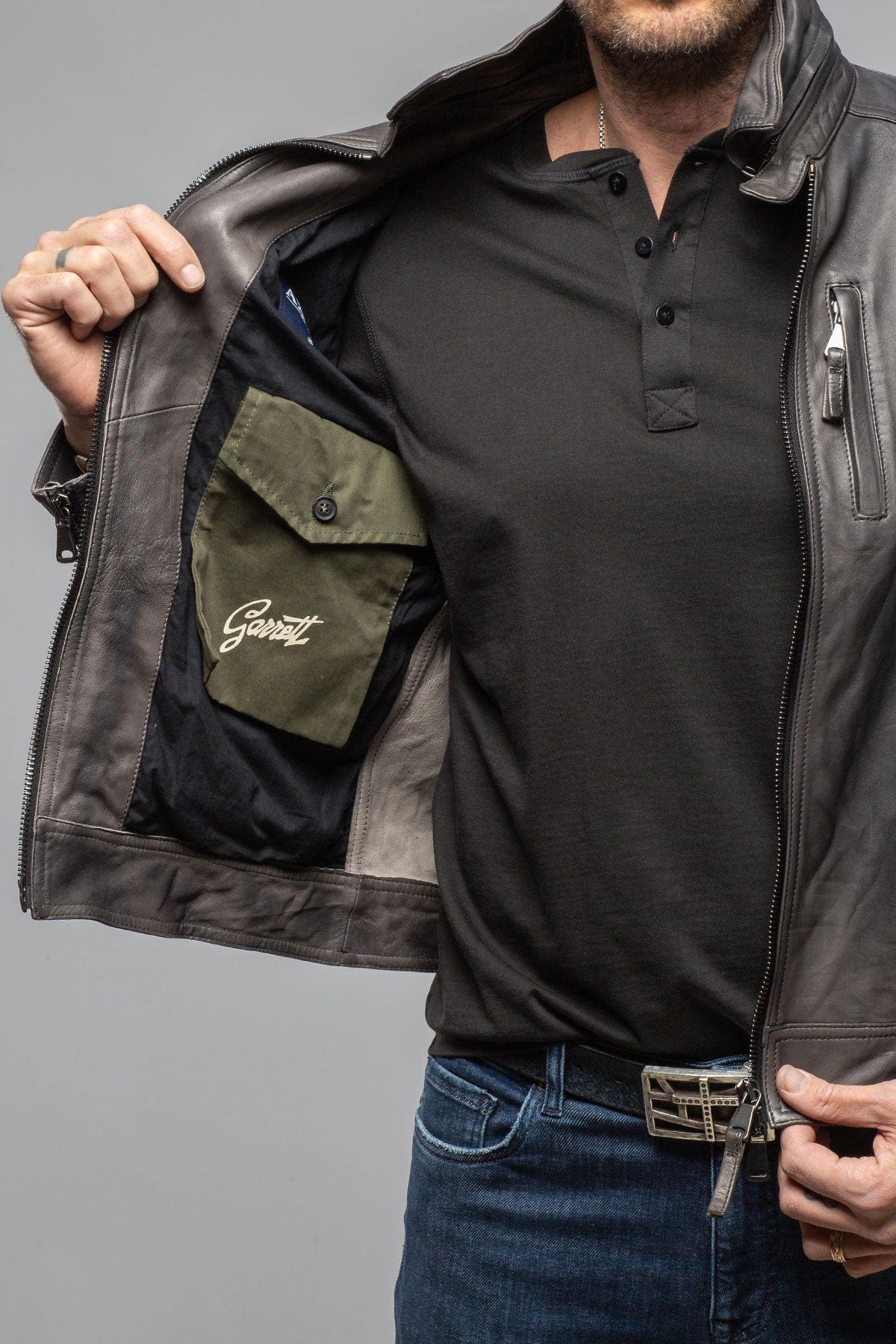 Axel's Renegade by Garrett Santana Moto In Char Mens - Outerwear - Leather