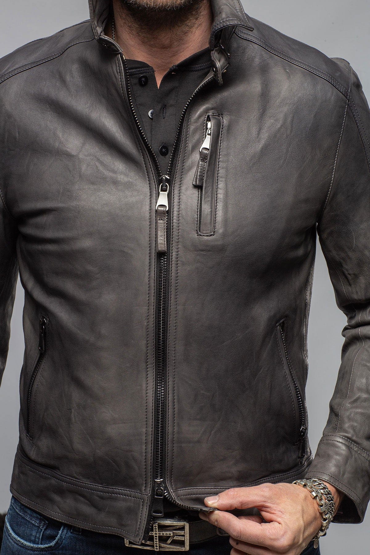Axel's Renegade by Garrett Santana Moto In Char Mens - Outerwear - Leather