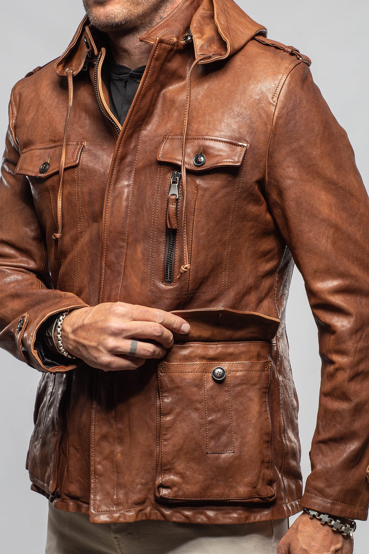 Axel's Renegade by Garrett Schaeffer Leather Field Coat Mens - Outerwear - Leather