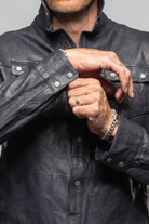 Tame Leather Shirt In Navy - AXEL'S