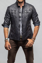 Tame Leather Shirt In Navy - AXEL'S