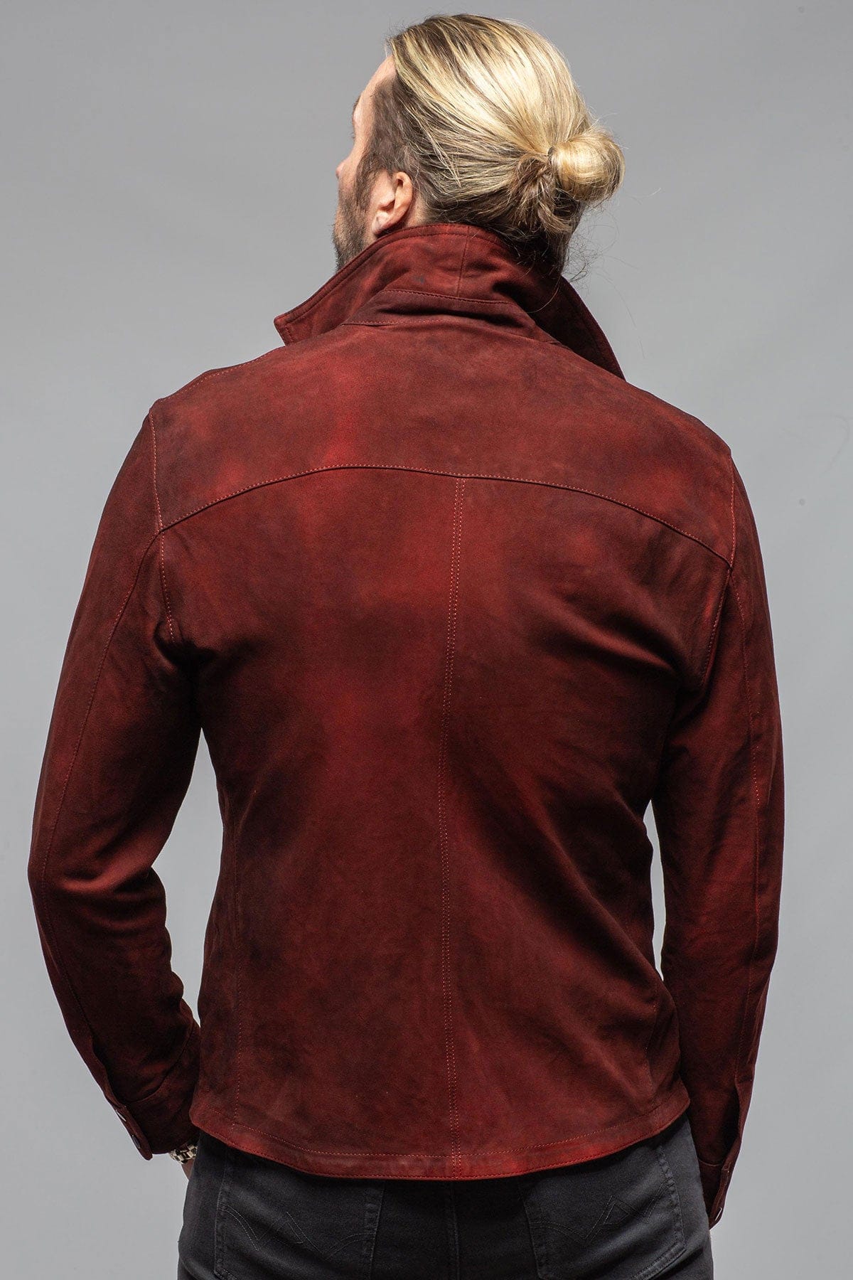 Axel's Renegade by Garrett Tame Shirt Jacket In Burgundy Mens - Outerwear - Leather