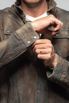 Axel's Renegade by Garrett Tame Suede Shirt In Washed Blue Mens - Outerwear - Leather
