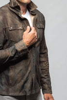 Axel's Renegade by Garrett Tame Suede Shirt In Washed Blue Mens - Outerwear - Leather