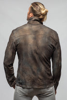 Axel's Renegade by Garrett Tame Suede Shirt In Washed Blue Mens - Outerwear - Leather