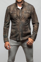 Axel's Renegade by Garrett Tame Suede Shirt In Washed Blue Mens - Outerwear - Leather