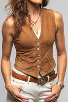 Axel's Renegade by Garrett Tina Suede Button Vest In Whiskey Ladies - Outerwear - Leather