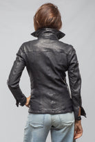 Niki Lambskin Leather Shirt In Charred Navy - AXEL'S
