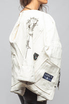 Niki Lambskin Leather Shirt In Plaster White - AXEL'S