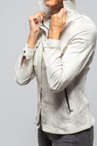 Niki Lambskin Leather Shirt In Plaster White - AXEL'S