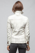 Niki Lambskin Leather Shirt In Plaster White - AXEL'S