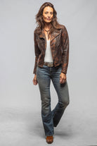Ol' Time Side Zip Moto In Vintage Cognac - AXEL'S