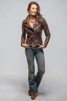 Ol' Time Side Zip Moto In Vintage Cognac - AXEL'S