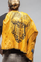 Railroad Rustic Leather Shirt Jacket In Distressed Yellow - AXEL'S