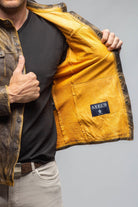 Railroad Rustic Leather Shirt Jacket In Distressed Yellow - AXEL'S