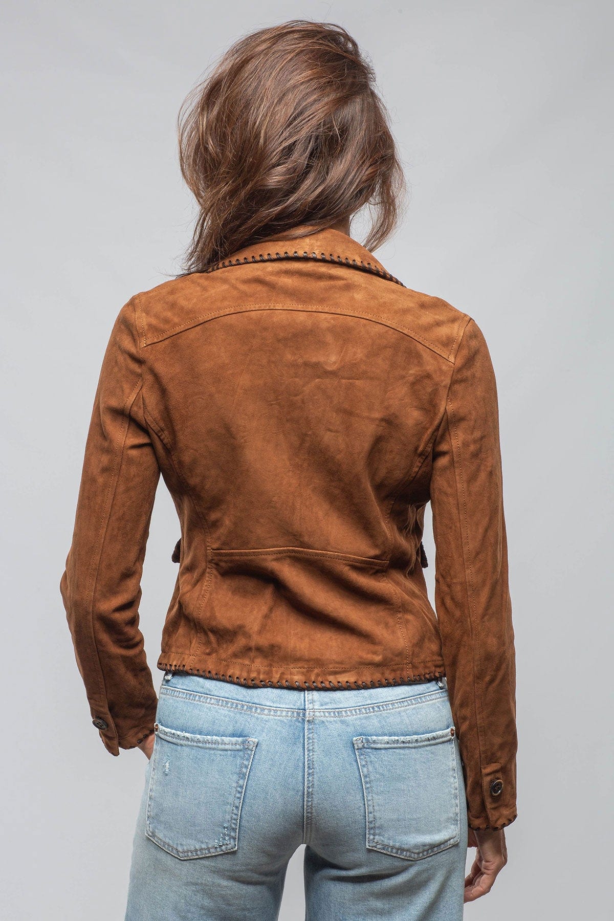 Remuda Suede Whipstich Blazer In Cognac - AXEL'S