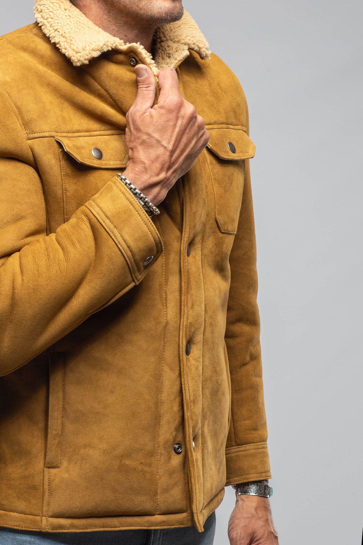 Retro Shearling Shirt In Vintage Honey - AXEL'S