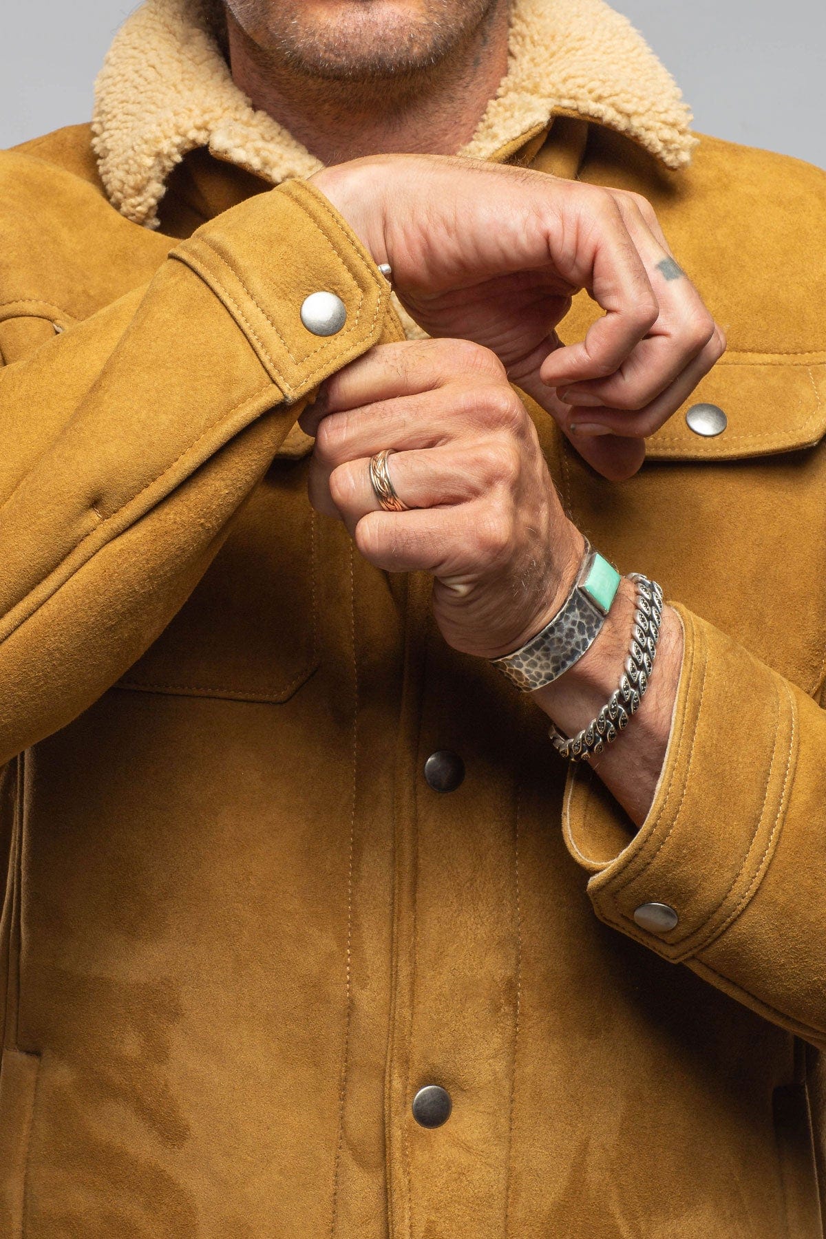Retro Shearling Shirt In Vintage Honey - AXEL'S