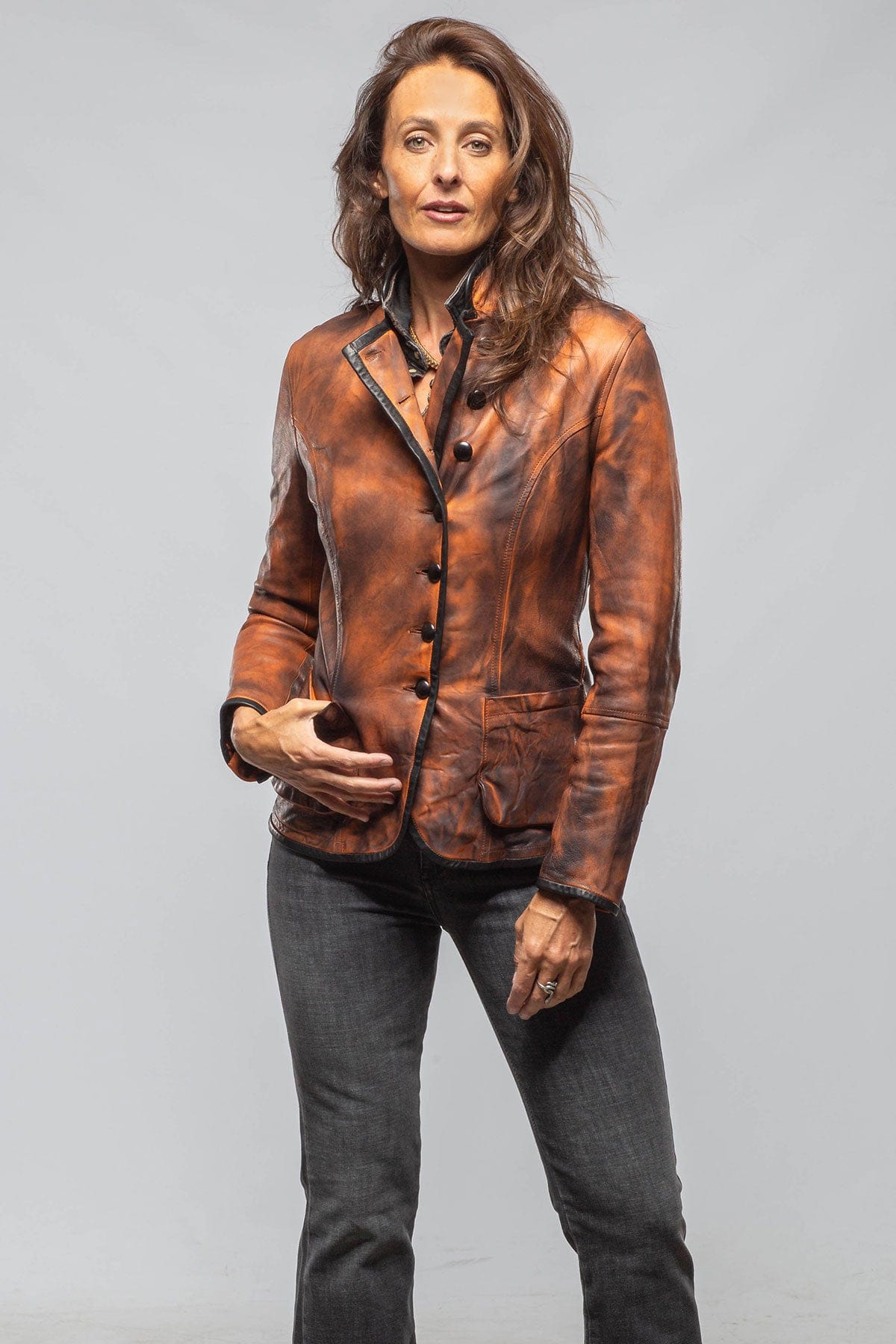 Axel's Renegade by Garrett Sarge Washed Lambskin Jacket In Charred