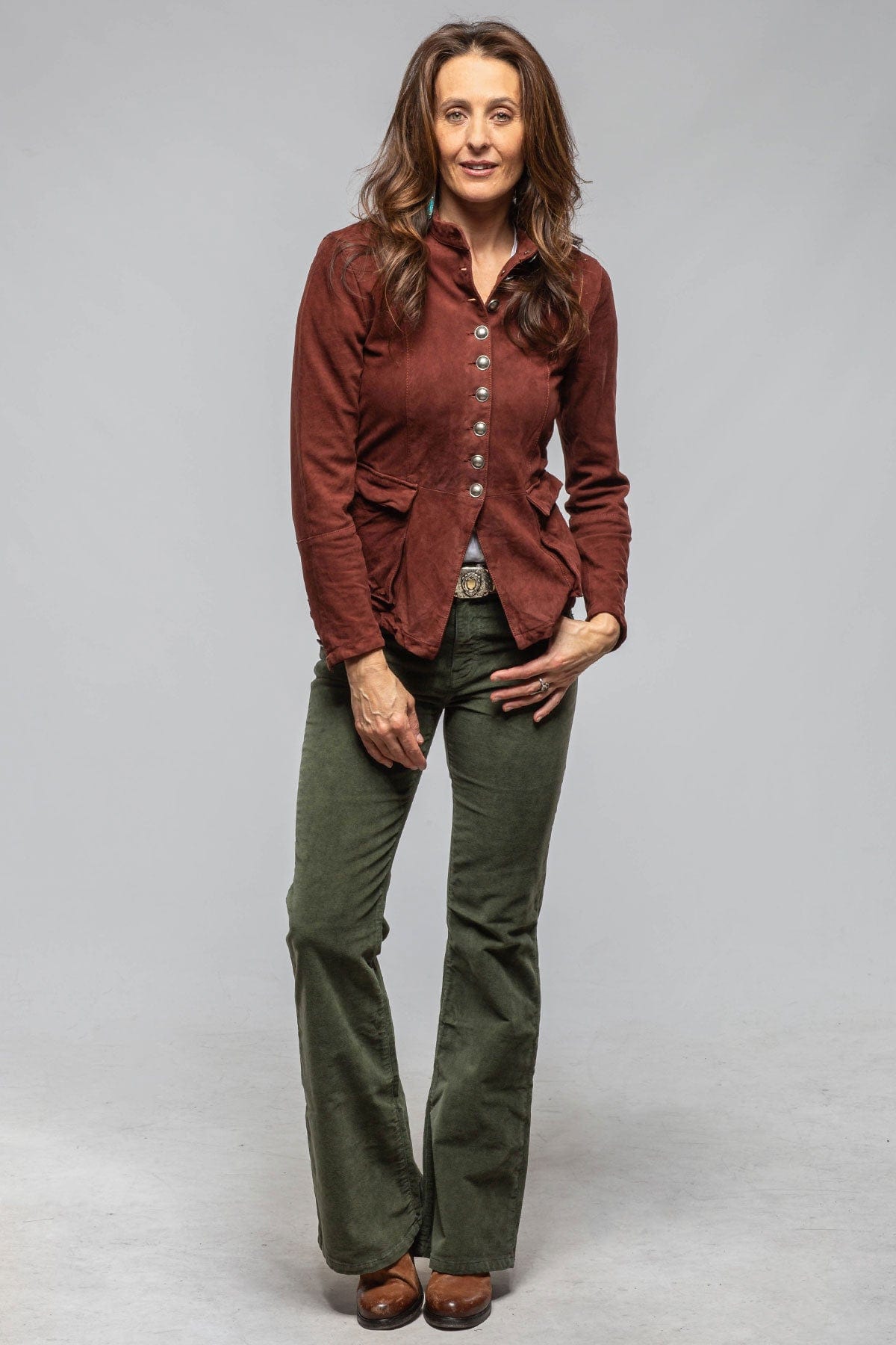 Axel's Renegade Scarlet Washed Suede Shirt In Burgundy Ladies - Outerwear - Leather