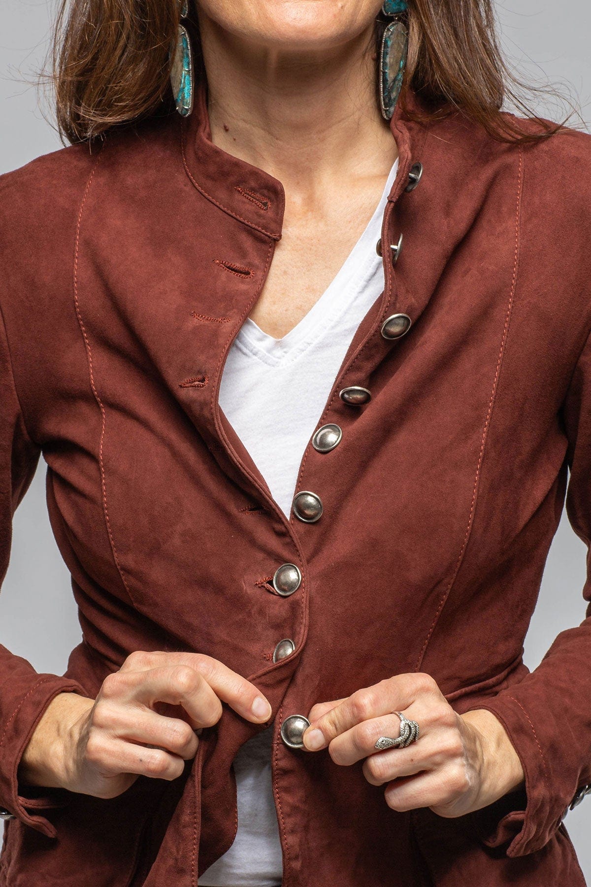 Scarlet Washed Suede Shirt In Burgundy - AXEL'S