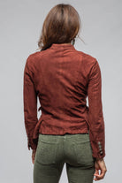 Scarlet Washed Suede Shirt In Burgundy - AXEL'S