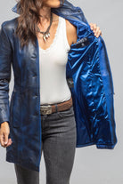 Ulla Leather Coat In Charred Blue - AXEL'S