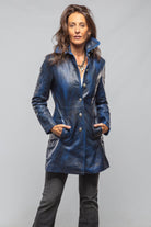 Ulla Leather Coat In Charred Blue - AXEL'S